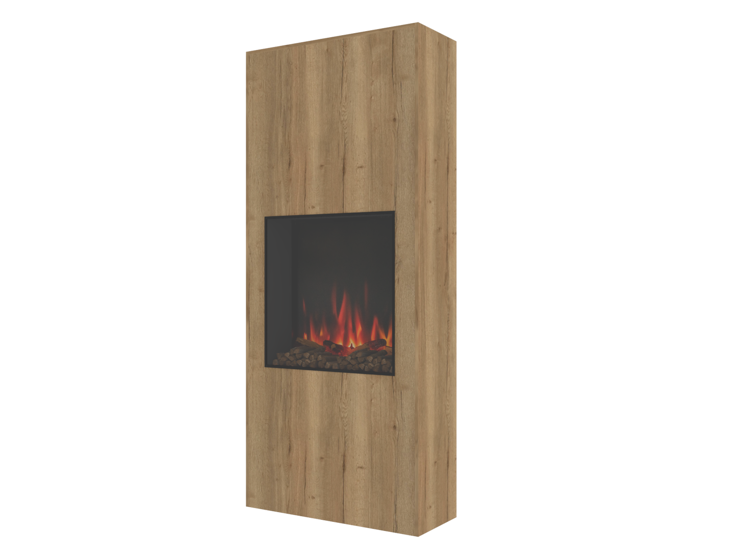 One-Sided Electric Fire Housing Media Wall Unit - 1400mm with eReflex 110RW - 2400mm with eReflex 195RW