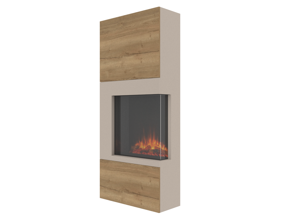 Two-Sided Electric Fire Housing Unit Media Wall Unit