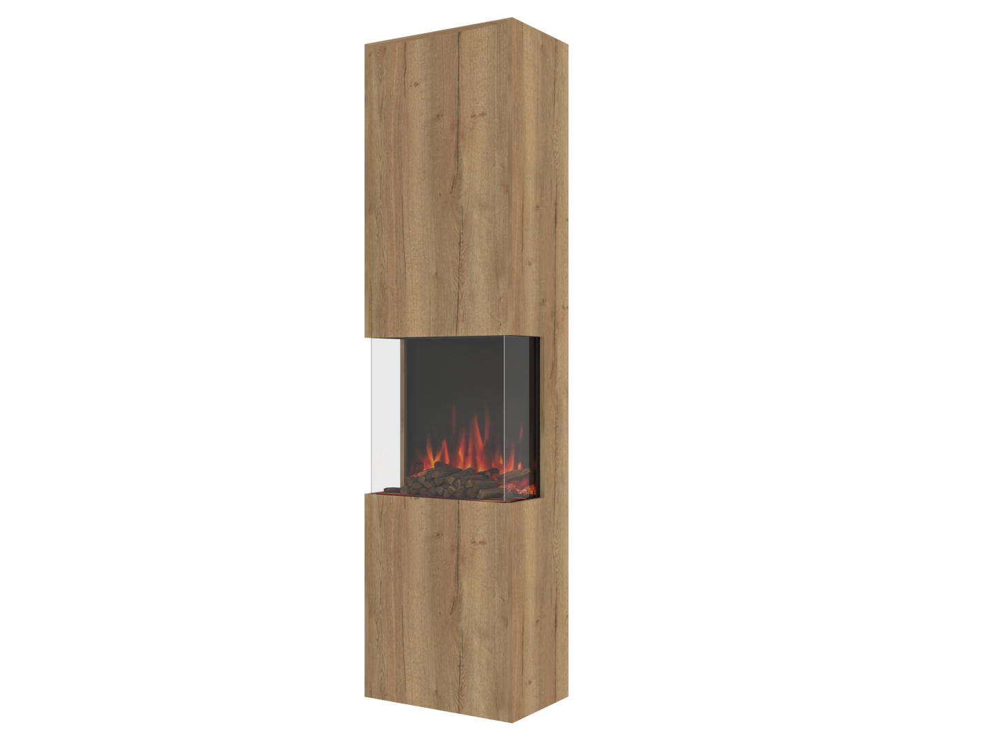 Three-Sided Electric Fire Housing Media Wall Unit