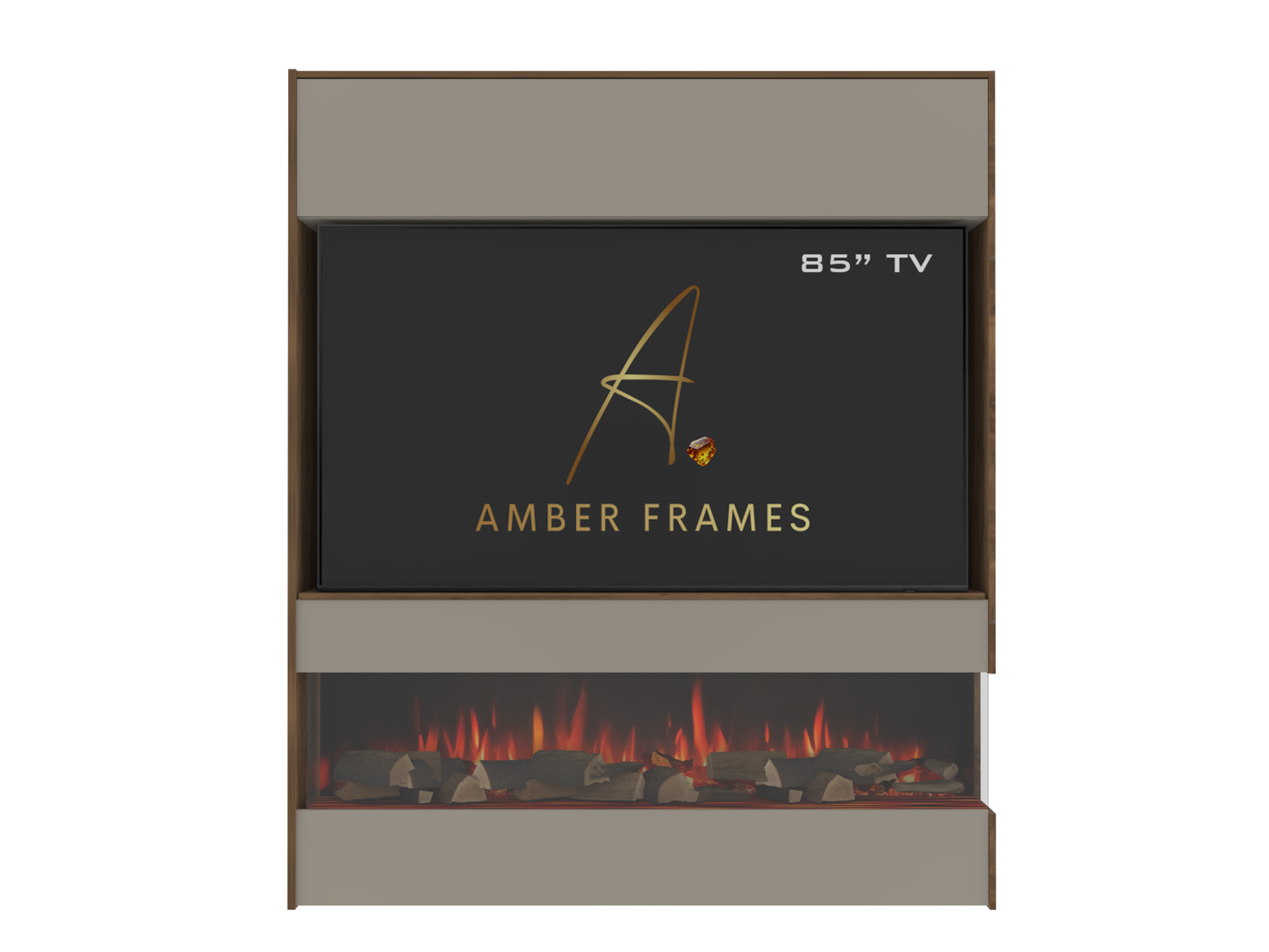 Premium Built-In Media Wall with Two-Sided Electric Fireplace