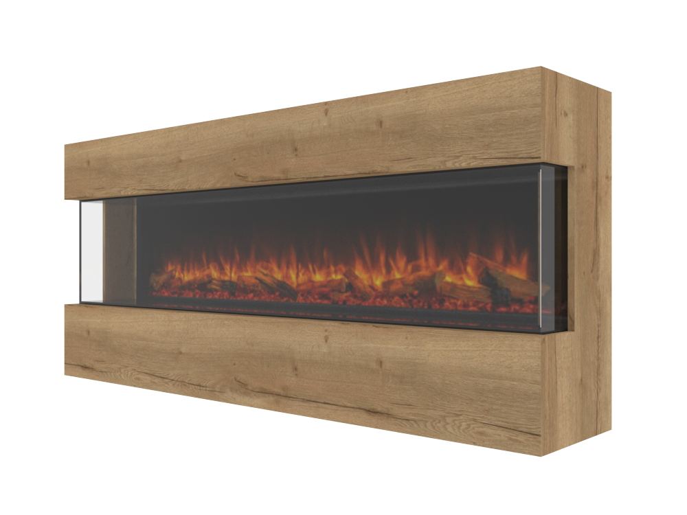 Three-Sided Electric Fire Housing Media Wall Unit