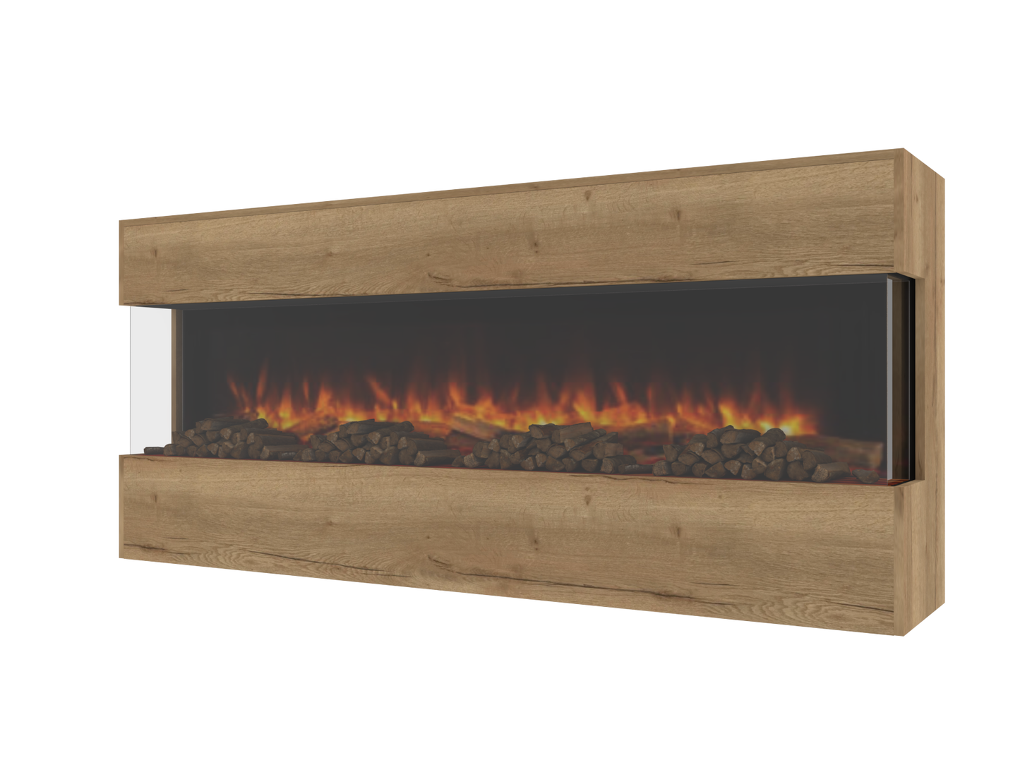 Three-Sided Electric Fire Housing Media Wall Unit