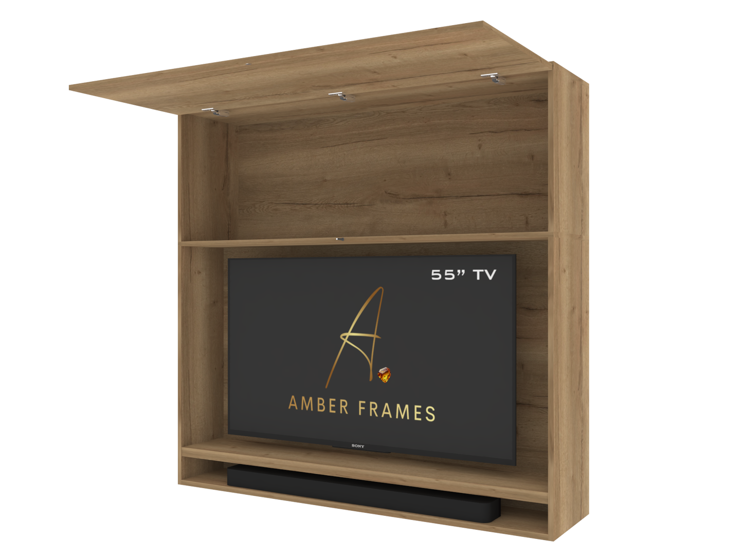 400 TV Housing Unit with Storage and Soundbar Boxing -Mediawall component