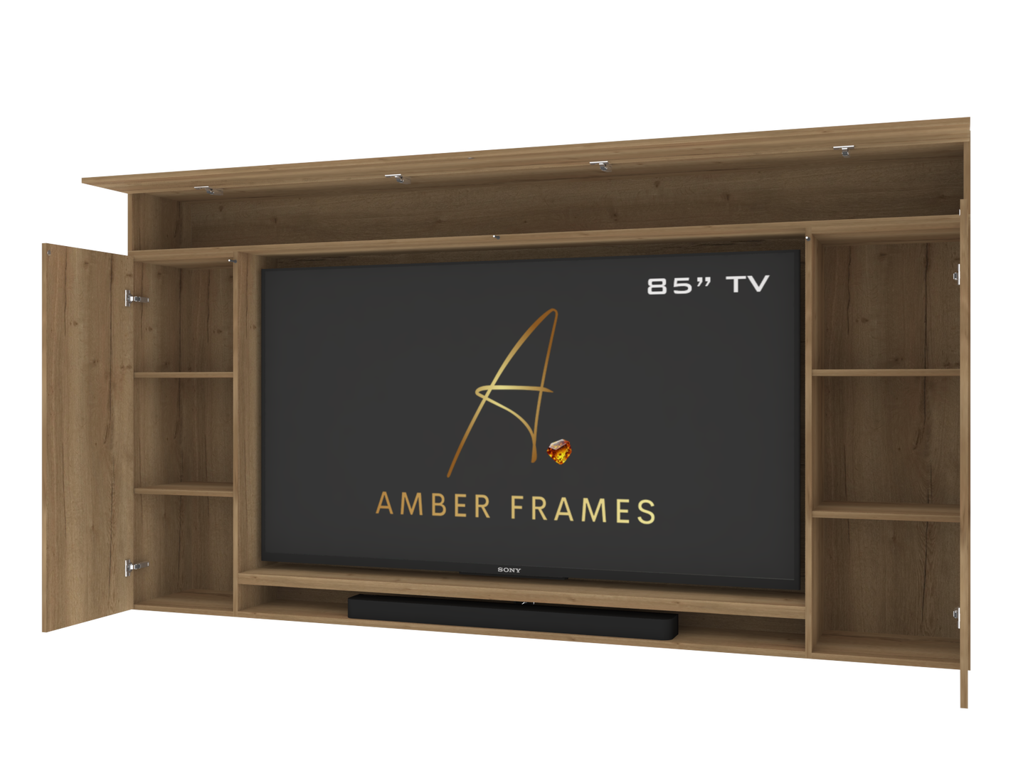 400 TV Housing Unit with Storage and Soundbar Boxing -Mediawall component