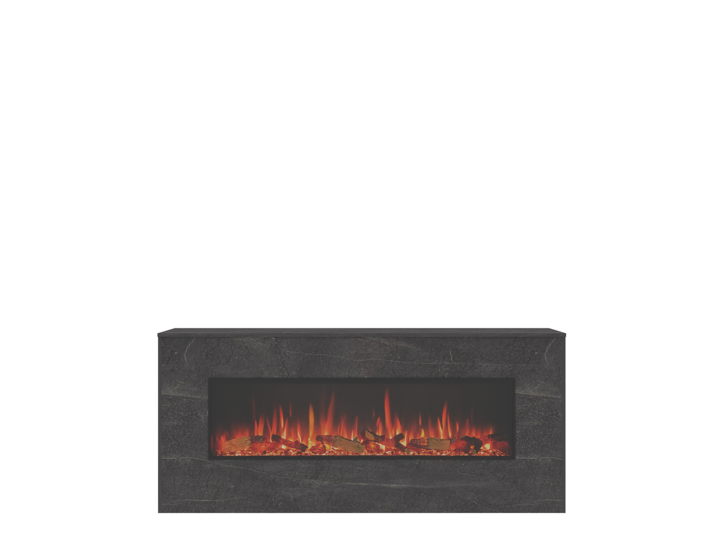 One-Sided Electric Fire Housing Media Wall Unit - 1400mm with eReflex 110RW - 2400mm with eReflex 195RW