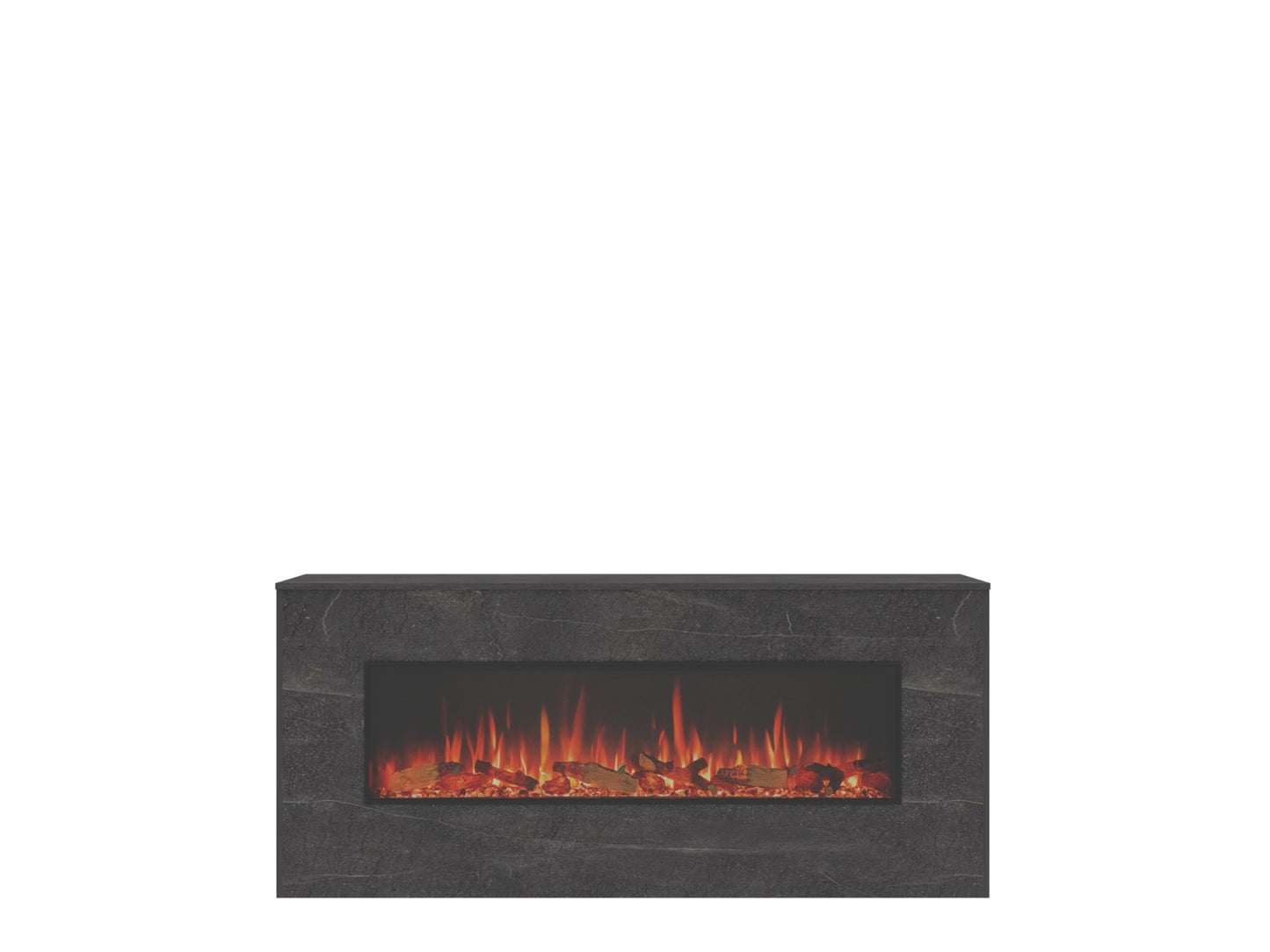 One-Sided Electric Fire Housing Media Wall Unit - 1400mm with eReflex 110RW - 2400mm with eReflex 195RW