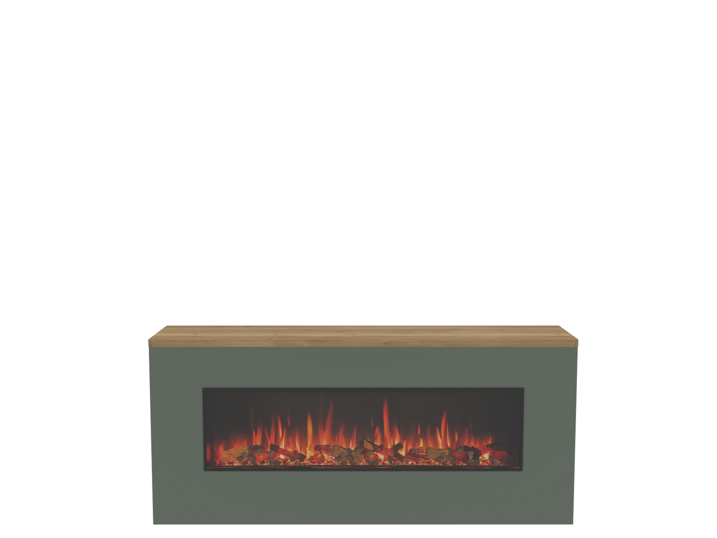 One-Sided Electric Fire Housing Media Wall Unit - 1400mm with eReflex 110RW - 2400mm with eReflex 195RW