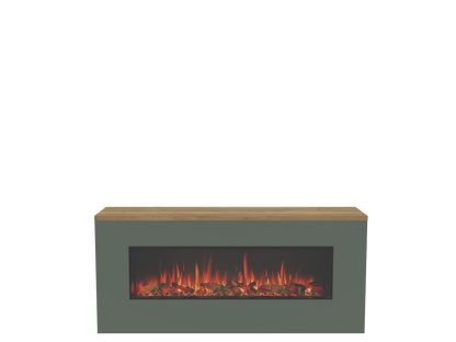 One-Sided Electric Fire Housing Media Wall Unit - 1400mm with eReflex 110RW - 2400mm with eReflex 195RW