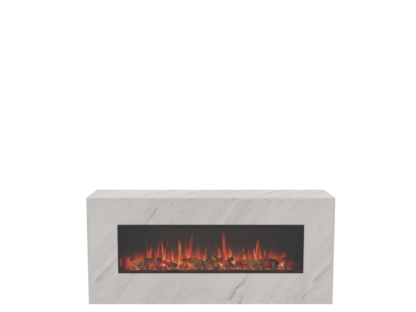 One-Sided Electric Fire Housing Media Wall Unit - 1400mm with eReflex 110RW - 2400mm with eReflex 195RW