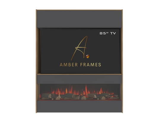 Media Wall with One-Sided Electric Fire