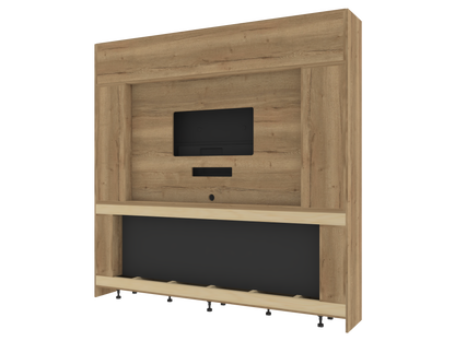 Premium  Media Wall with Built-In One-Sided Electric Fireplace