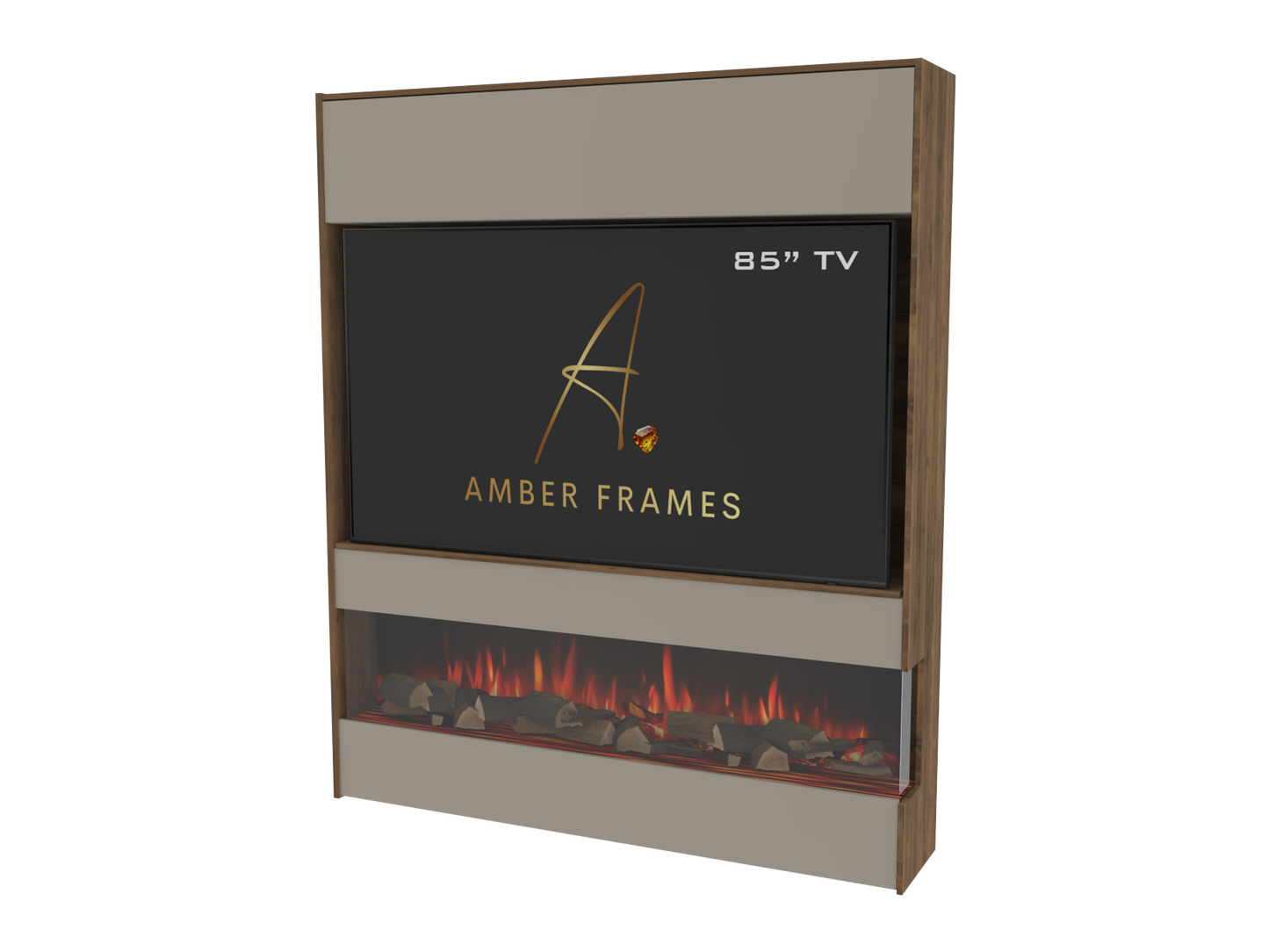 Premium Built-In Media Wall with Two-Sided Electric Fireplace