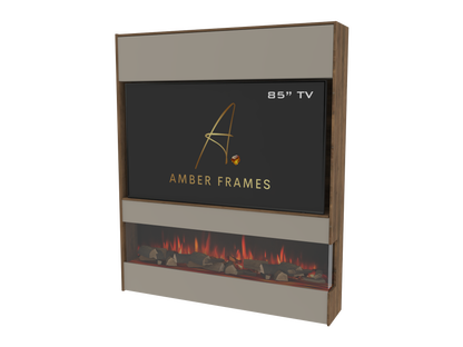 Premium Built-In Media Wall with Two-Sided Electric Fireplace