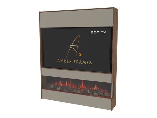 Media Wall with Two-Sided Electric Fire