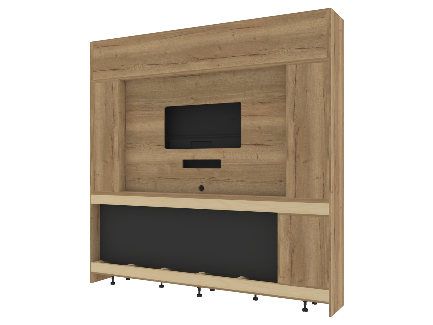Premium Built-In Media Wall with Two-Sided Electric Fireplace