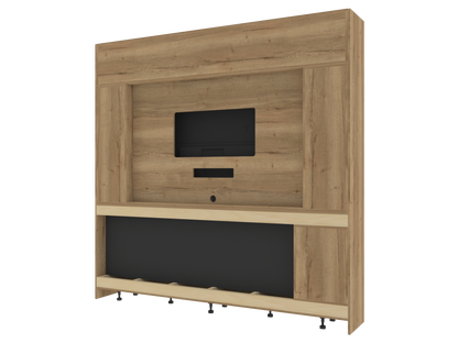 Premium Built-In Media Wall with Two-Sided Electric Fireplace
