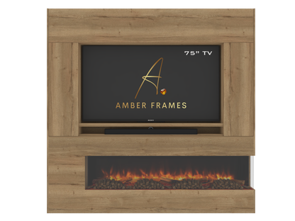 Premium Built-In Media Wall with Two-Sided Electric Fireplace