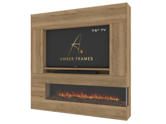 Premium Built-In Media Wall with Two-Sided Electric Fireplace