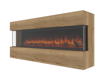 Three-Sided Electric Fire Housing Media Wall Unit
