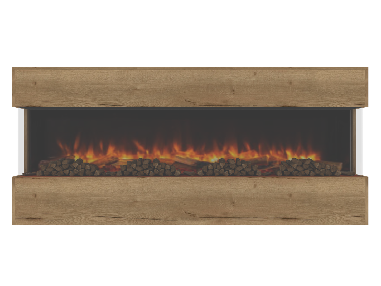 Three-Sided Electric Fire Housing Media Wall Unit