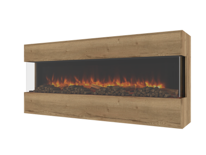 Three-Sided Electric Fire Housing Media Wall Unit