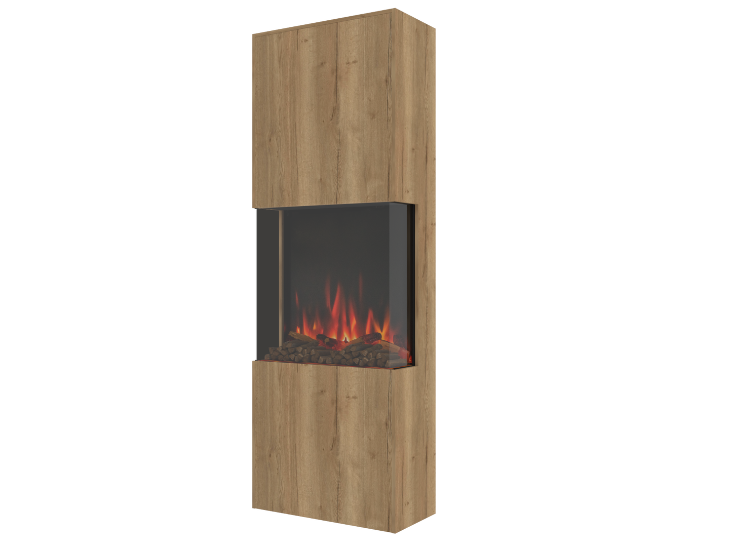 Three-Sided Electric Fire Housing Media Wall Unit