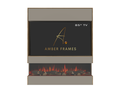 Media Wall with Three-Sided Electric Fire