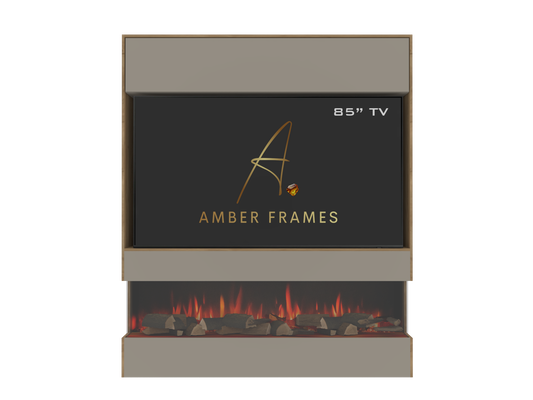 Media Wall with Three-Sided Electric Fire