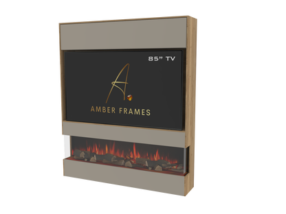 Media Wall with Three-Sided Electric Fire