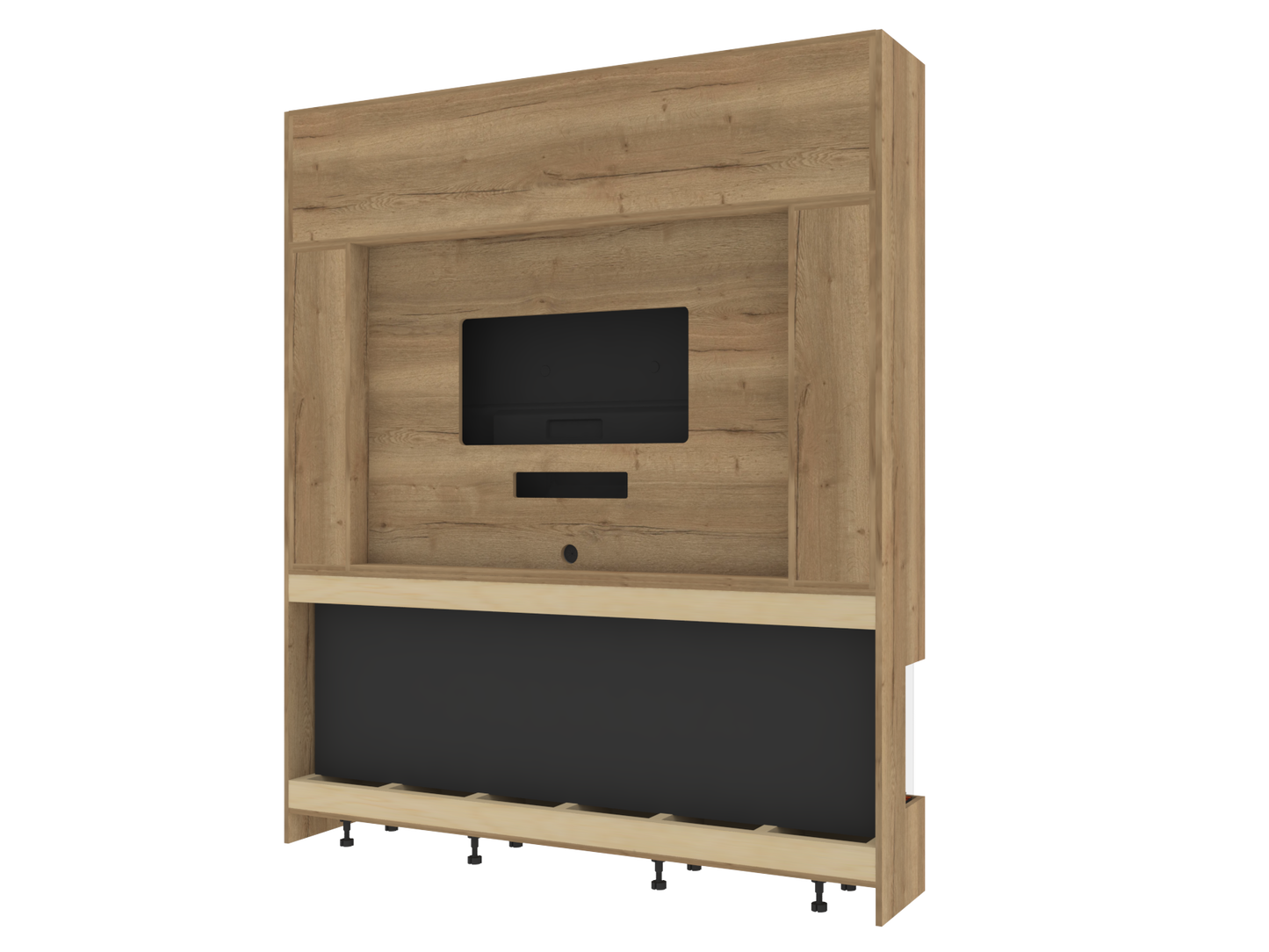 Modern Media Wall with Three-Sided Electric Fireplace