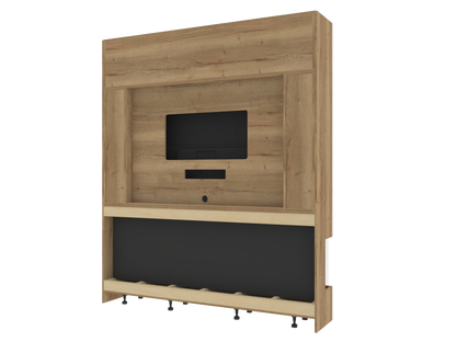 Modern Media Wall with Three-Sided Electric Fireplace
