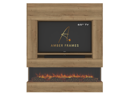 Modern Media Wall with Three-Sided Electric Fireplace
