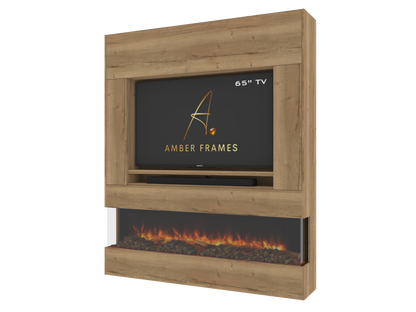 Modern Media Wall with Three-Sided Electric Fireplace