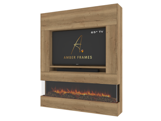 Modern Media Wall with Three-Sided Electric Fireplace
