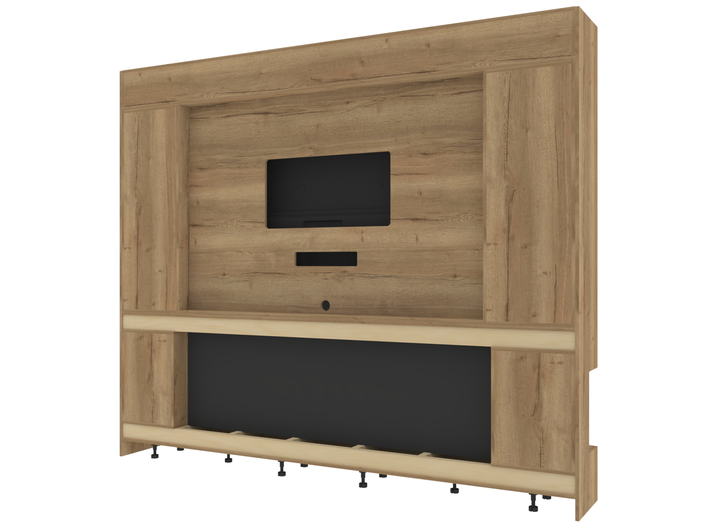 Premium Media Wall with Three-Sided Recessed Electric Fireplace