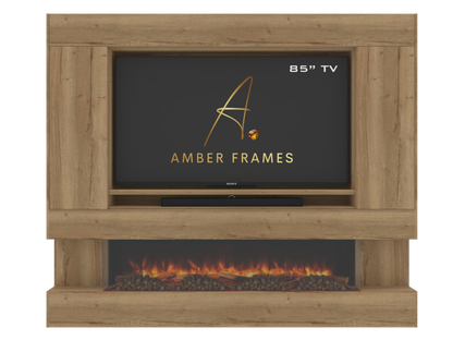 Premium Media Wall with Three-Sided Recessed Electric Fireplace