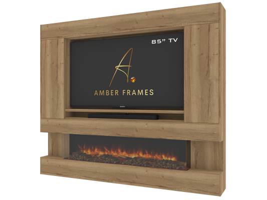 Premium Media Wall with Three-Sided Recessed Electric Fireplace