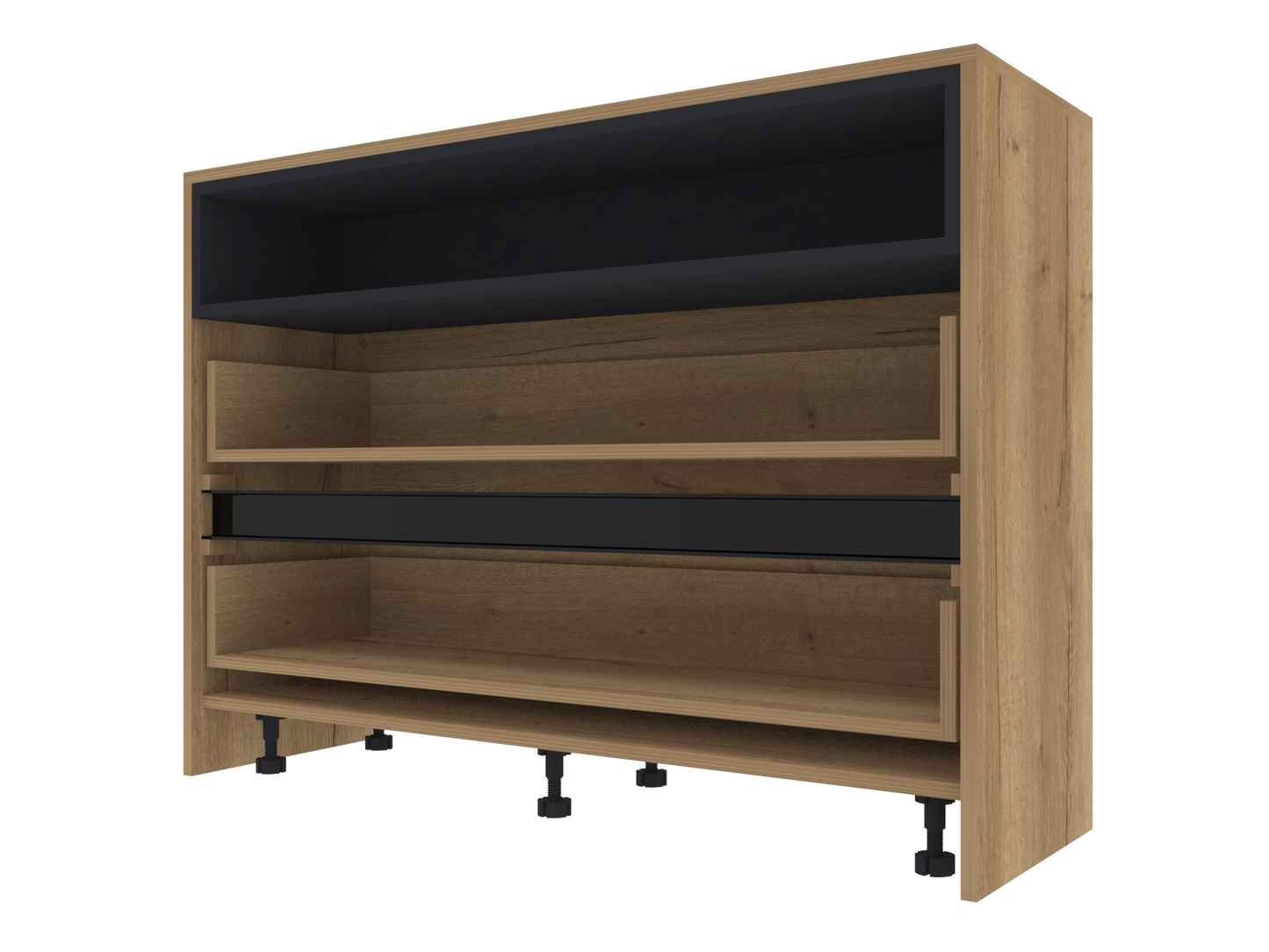 507 2 Base Unit with Drawers and Open Soundbar Shelf H900