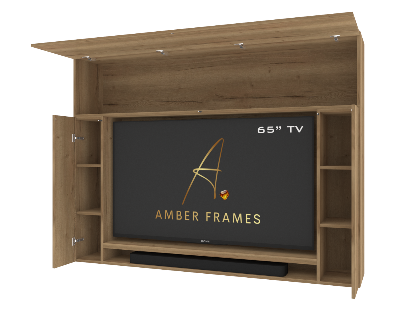 400 TV Housing Unit with Storage and Soundbar Boxing -Mediawall component