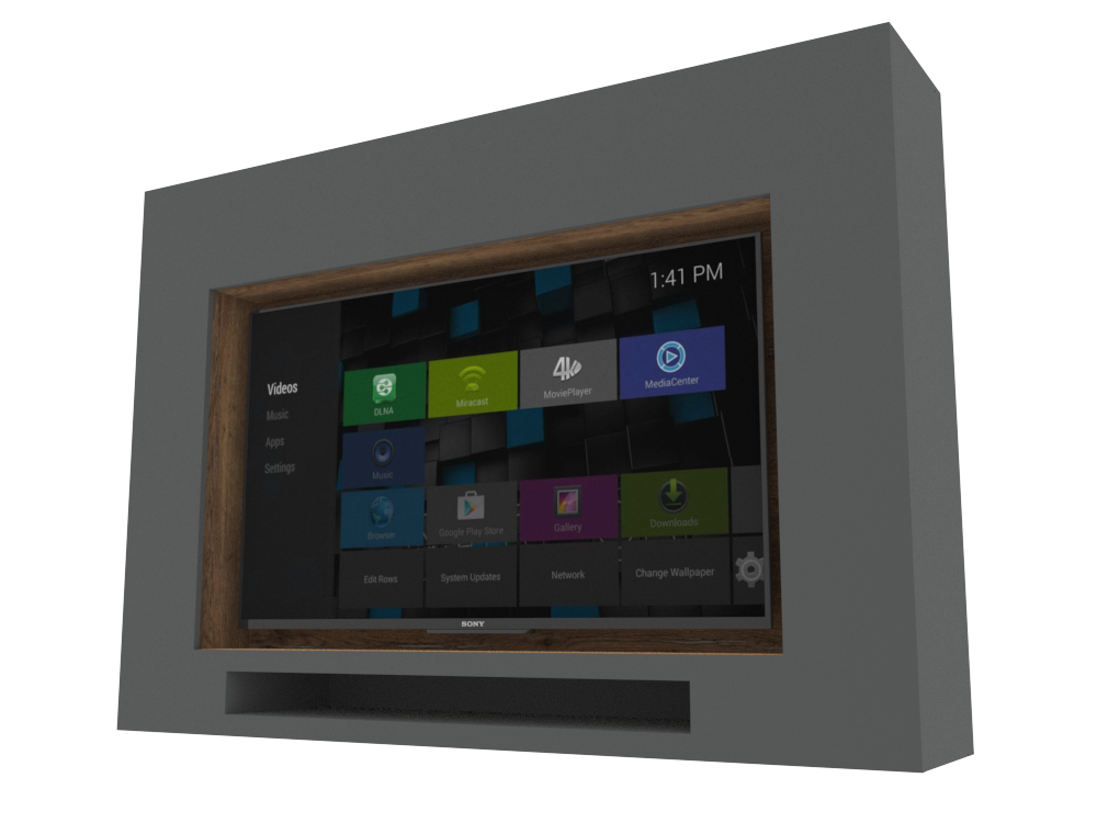401 65" TV Housing Unit with Storage, Soundbar Boxing Painted MDF Finish