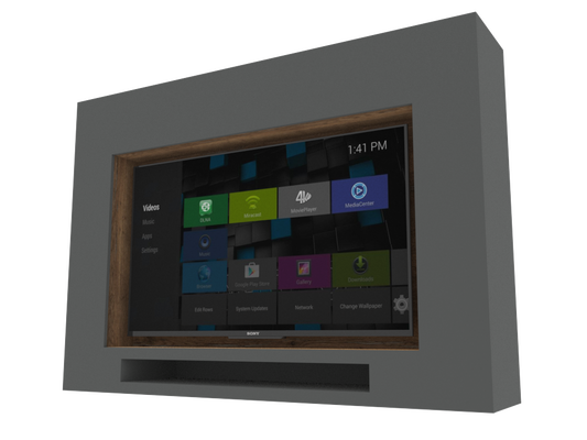 401 65" TV Housing Unit with Storage, Soundbar Boxing Painted MDF Finish