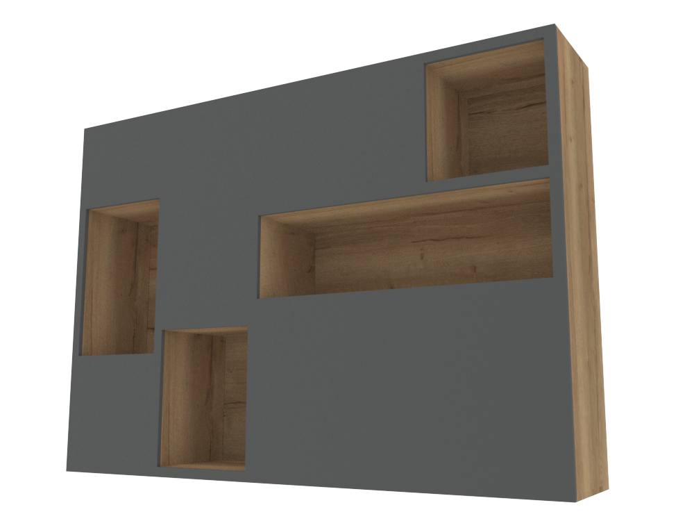 402 Chimney Breast Display Unit with Lighting and Alcoves (Painted MDF)