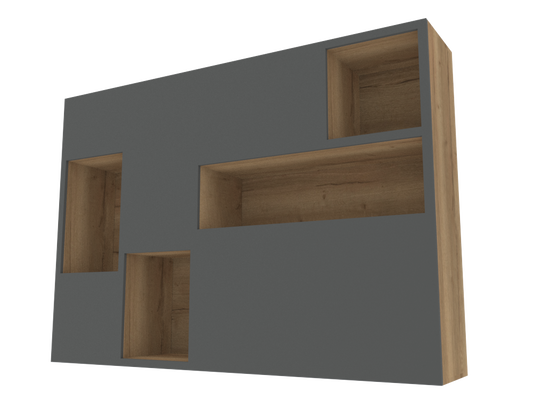 402 Chimney Breast Display Unit with Lighting and Alcoves (Painted MDF)