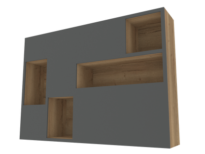 402 Chimney Breast Display Unit with Lighting and Alcoves (Painted MDF)