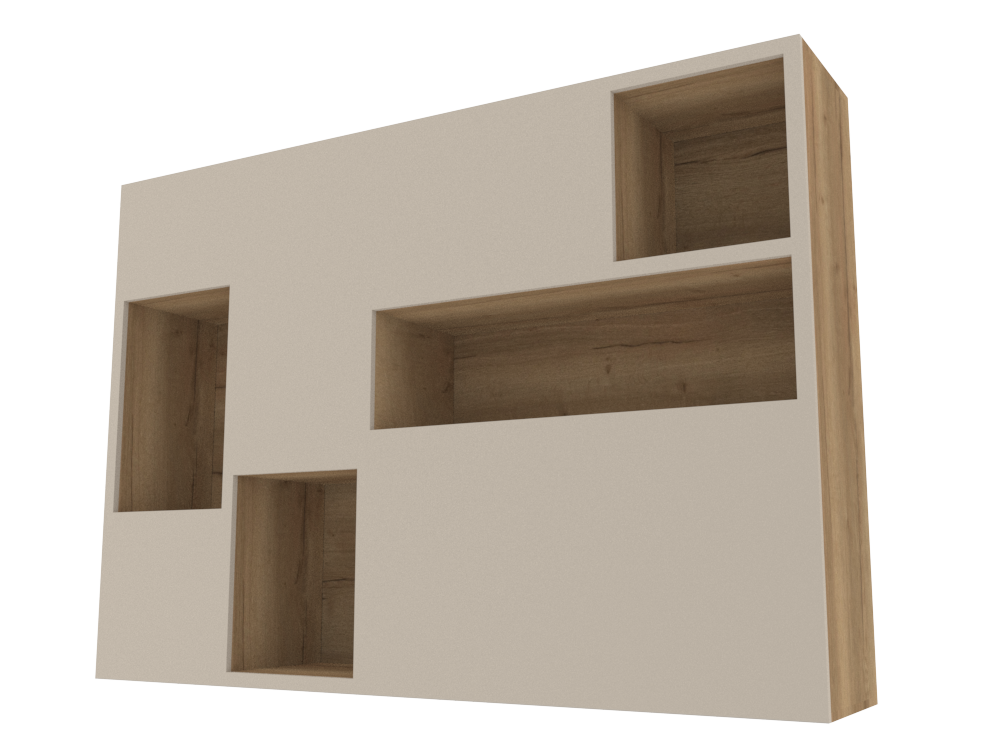 402 Chimney Breast Display Unit with Lighting and Alcoves (Painted MDF)