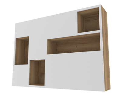 402 Chimney Breast Display Unit with Lighting and Alcoves (Painted MDF)