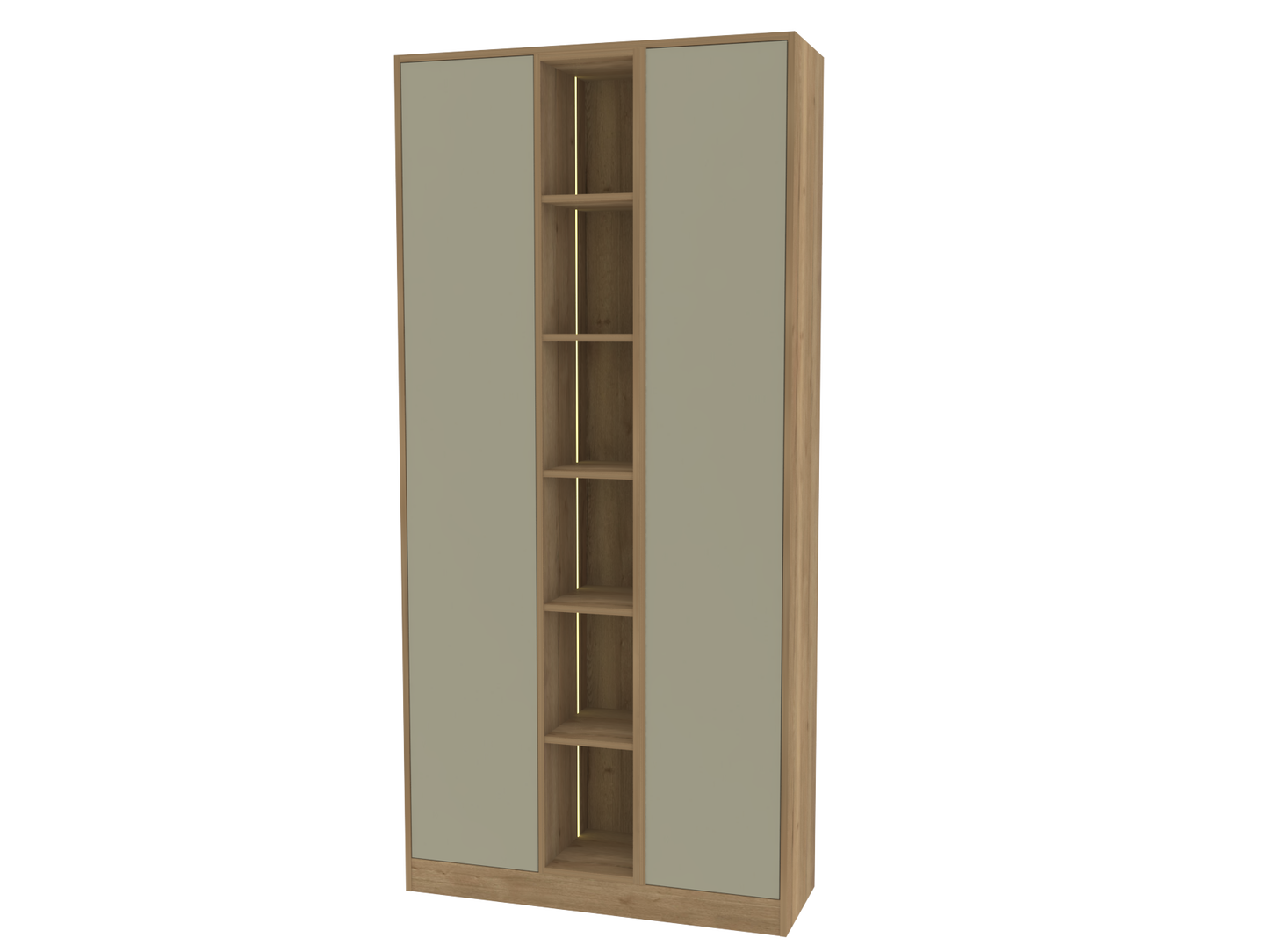 604 Combined Tall Display and Storage Unit with Slab Door