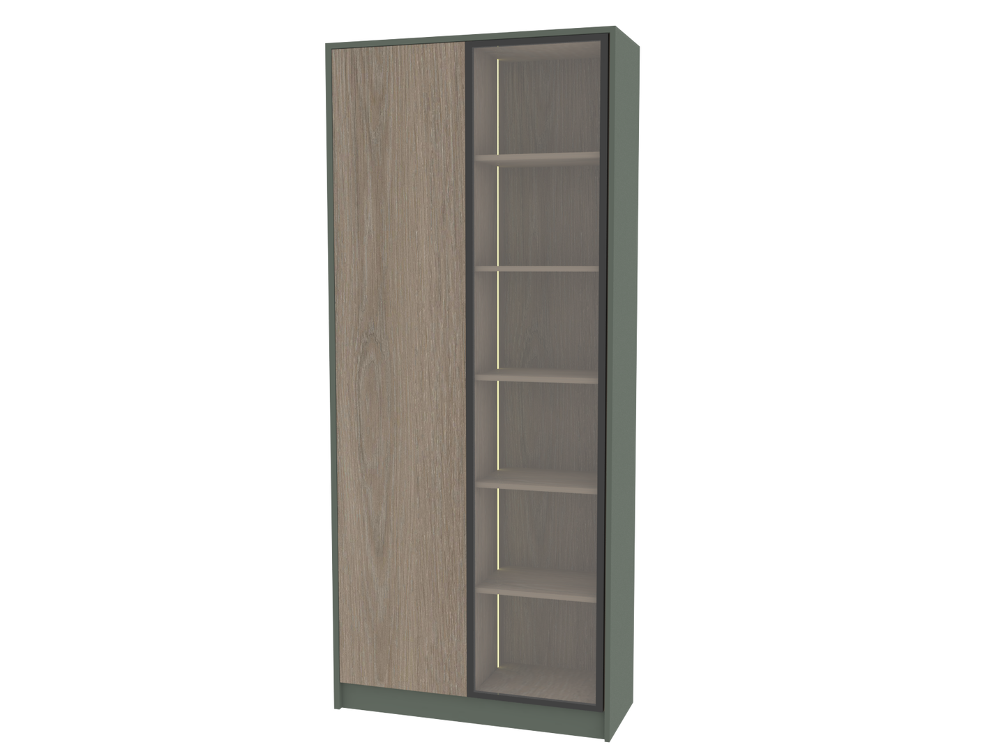 605 Combined Tall Display and Storage Unit with Glass Door