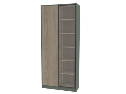 605 Combined Tall Display and Storage Unit with Glass Door