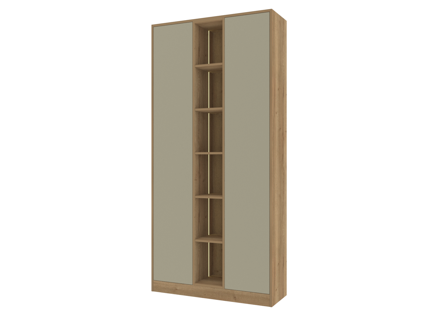 604 Combined Tall Display and Storage Unit with Slab Door